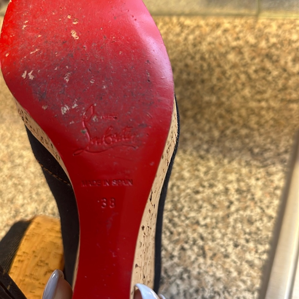 Blue Denim Christian Louboutin Wedges EU 38 - Picture 7 of 15